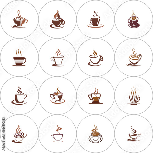 set of coffee cup icons