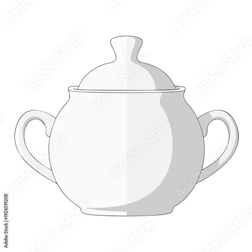 Elegant White Sugar Bowl with Lid for Coffee or Tea Service