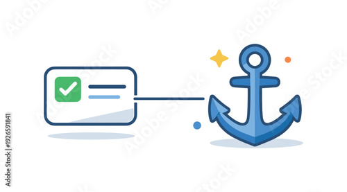 Strategic non-attachment and working effectively without emotional overinvestment, a task card lightly connected to a neutral anchor icon symbolizing