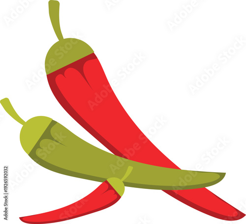 Pepper icon. Cartoon spicy food. Cooking ingredient