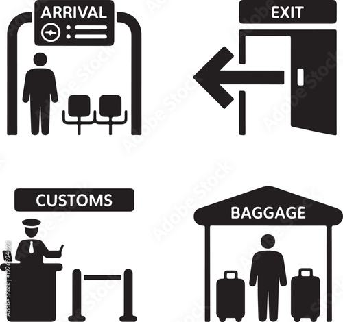 Airport for arrival customs exit and baggage claim