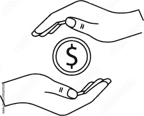 Two hands protecting dollar coin representing financial security and wealth preservation with money insurance concept