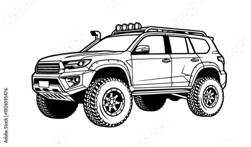 4x4 off road SUV side view logo vector illustration EPS 10