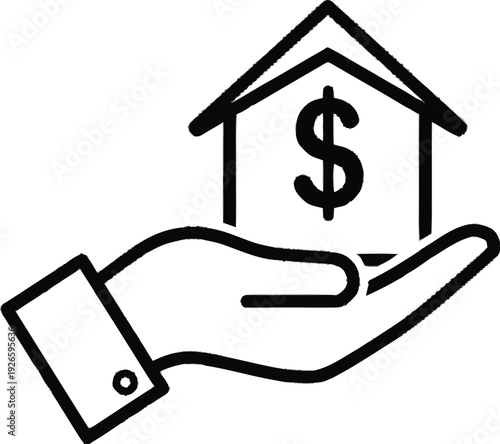 Hand holding house with dollar sign symbolizing property investment and real estate finance secure financial future and wealth growth
