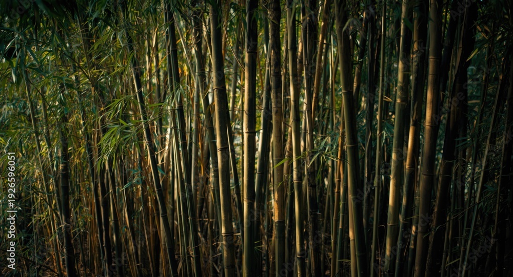 Fototapeta premium Thick bamboo groves contributing to rainforest biodiversity