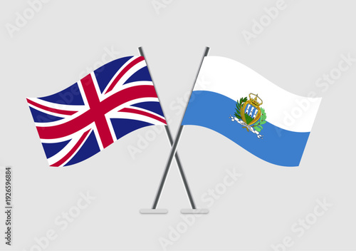 United Kingdom and San Marino vector flags for formal vector usage