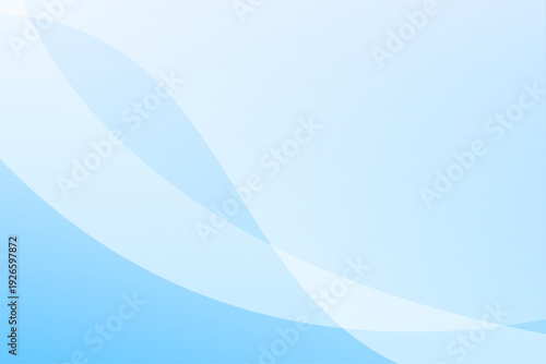 水色のグラデーションと曲線ウェーブの抽象背景デザイン素材