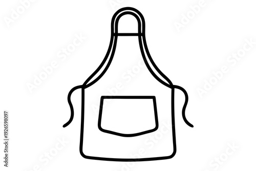 kitchen apron icon, kitchen apron  line art vector