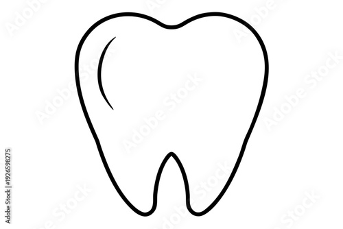 tooth icon vector illustration, tooth line art symbol