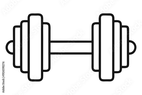 dumbbell line art vector, dumbbell icon
