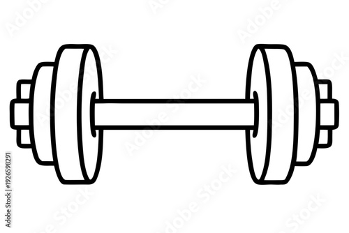 dumbbell line art vector, dumbbell icon
