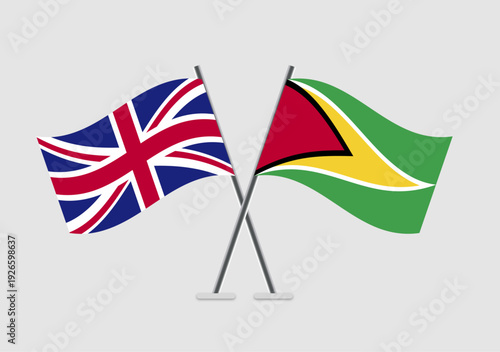 United Kingdom and Guyana vector flags vector asset for graphic use