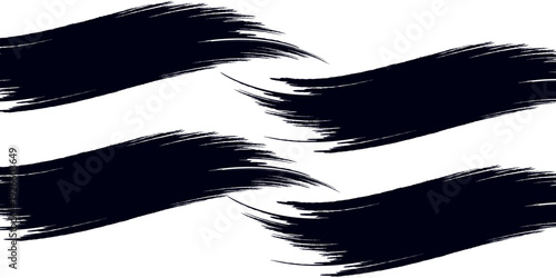 vector black line, grunge brush strokes ink paint isolated on white background. eps 10