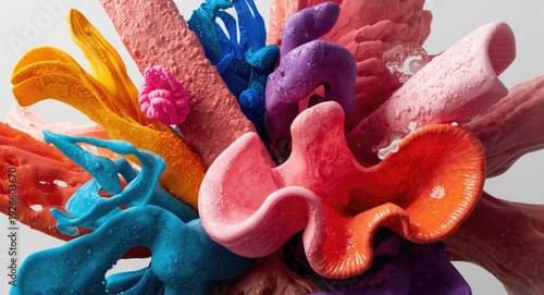 Striking abstract composition showcasing vibrant colors and textured patterns