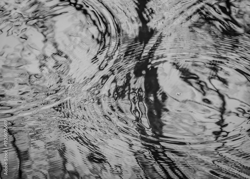 Black And White Water Ripples And Reflections Creating Abstract Textured Surface Patterns