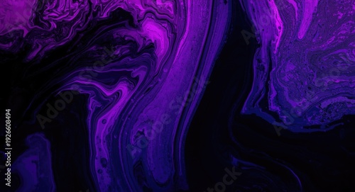 zoomed view showing a twisting purple and jet black liquid mixture