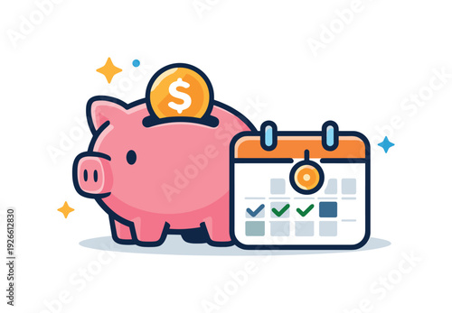Personal long term savings automation and disciplined contribution strategy supporting financial stability and future security, a simple piggy bank