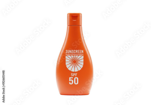 Orange Sunscreen Bottle Mockup SPF 50