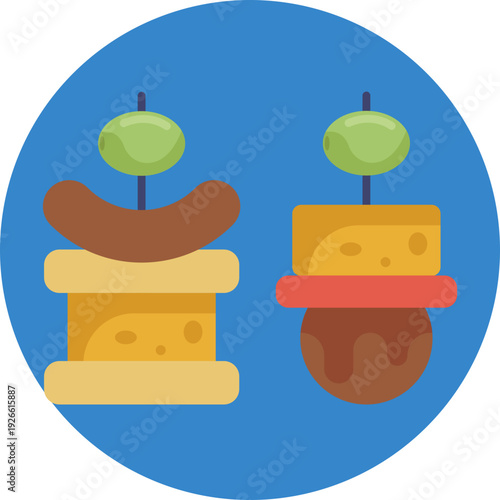 Tapas – Small Spanish dishes served as snacks or appetizers, often shared with friends.