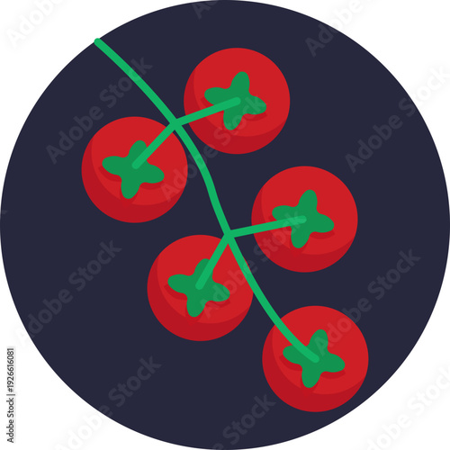 A simple tomato graphic reflecting Spain’s vibrant food culture and local produce.
