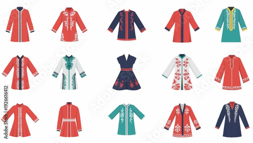 Collection of Traditional Cultural Clothing Outfits