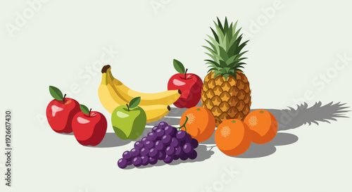 A vibrant assortment of various fruits displayed in a visually appealing arrangement