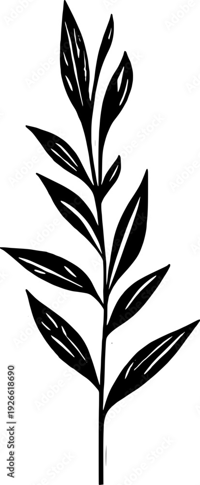 Fototapeta premium decorative plant silhouette illustration