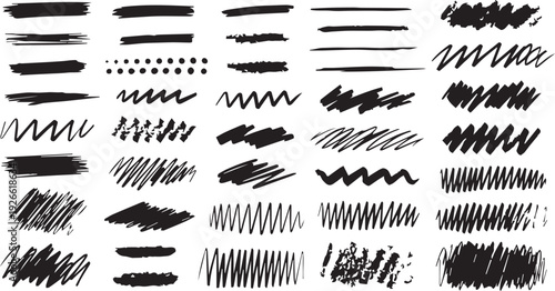 Wallpaper Mural Graphic design brush stroke collection for artistic illustration and creative projects on white background Torontodigital.ca