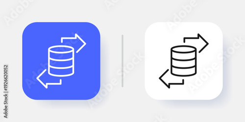 Database Management UI Button Icon with Active and Inactive States for SaaS Dashboard