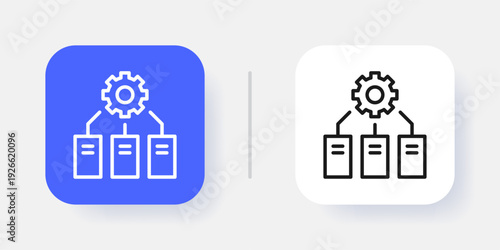 Database Management UI Button Icon with Active and Inactive States for SaaS Dashboard
