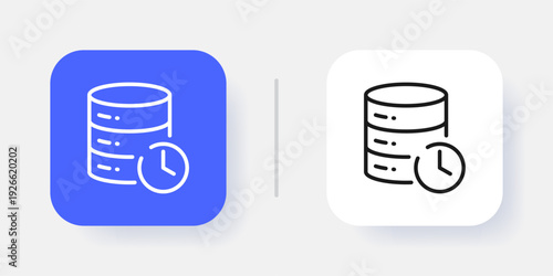 Database Management UI Button Icon with Active and Inactive States for SaaS Dashboard