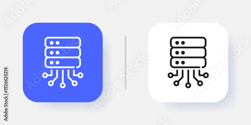 Database Management UI Button Icon with Active and Inactive States for SaaS Dashboard