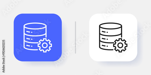 Database Management UI Button Icon with Active and Inactive States for SaaS Dashboard