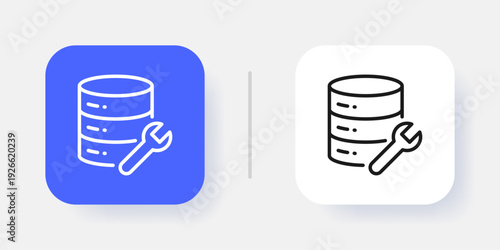 Database Management UI Button Icon with Active and Inactive States for SaaS Dashboard