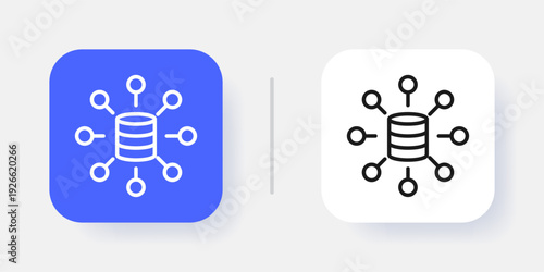 Database Management UI Button Icon with Active and Inactive States for SaaS Dashboard