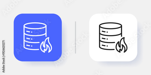Database Management UI Button Icon with Active and Inactive States for SaaS Dashboard