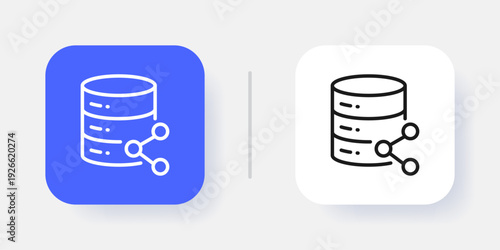 Database Management UI Button Icon with Active and Inactive States for SaaS Dashboard