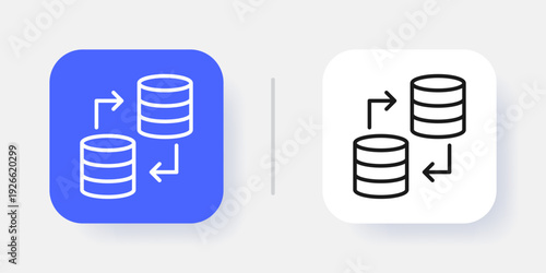Database Management UI Button Icon with Active and Inactive States for SaaS Dashboard