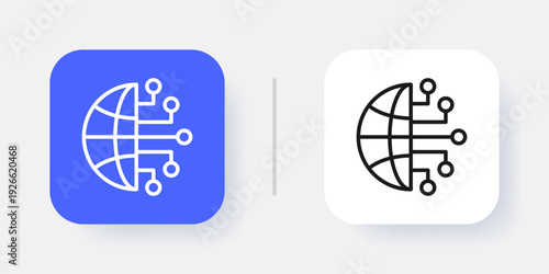 Database Management UI Button Icon with Active and Inactive States for SaaS Dashboard