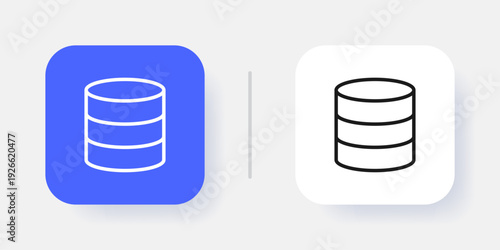 Database Management UI Button Icon with Active and Inactive States for SaaS Dashboard