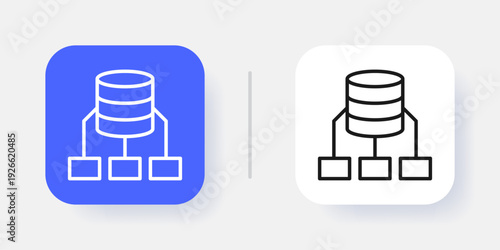 Database Management UI Button Icon with Active and Inactive States for SaaS Dashboard