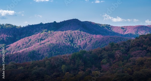 Picturesque hills with shad...