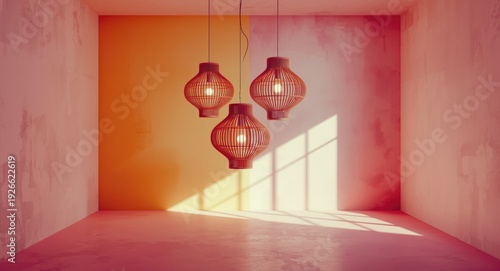 Contemporary wooden chandel...