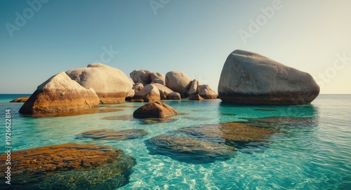 Tropical island granite bou...