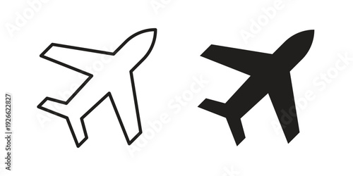 Airplane icon collection with multiple styles. EPS10