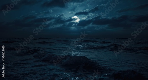 Crescent moonlight illumina...