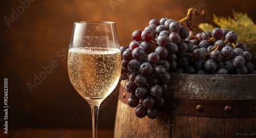 A sparkling glass of wine a...
