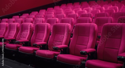 Pink film theatre seats lef...