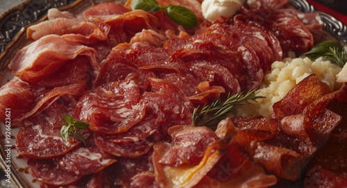 Cold meat platter with sala...