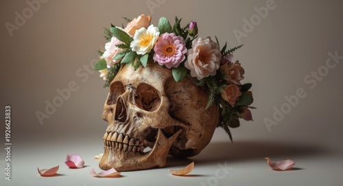 vibrant floral crown on art...